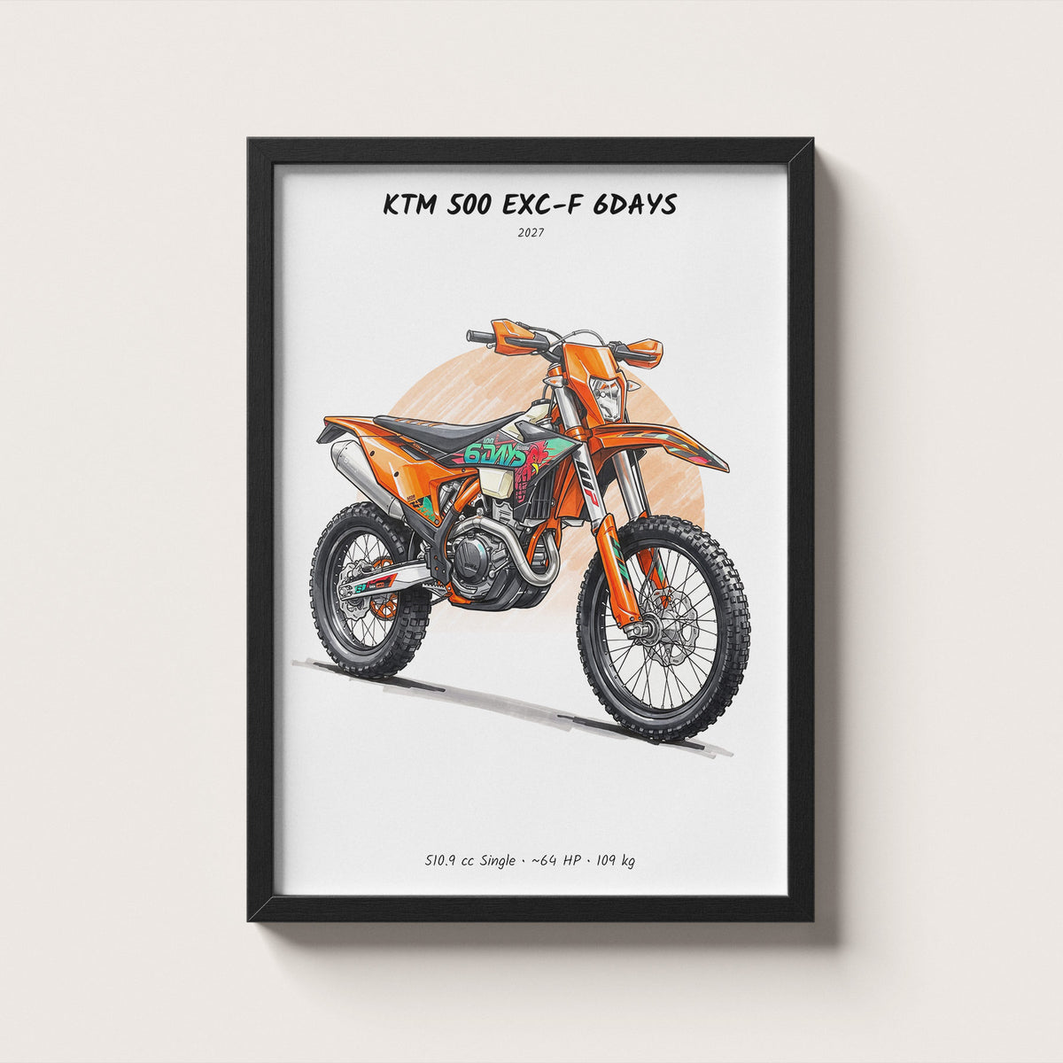 KTM 500 EXC-F 6DAYS 2027 Wall Art