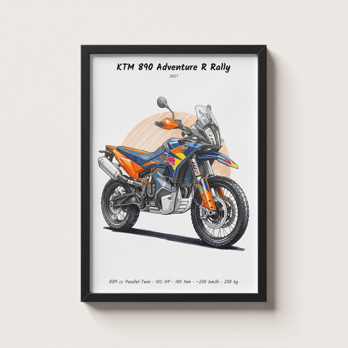 KTM 890 Adventure R Rally 2027 Wall Art