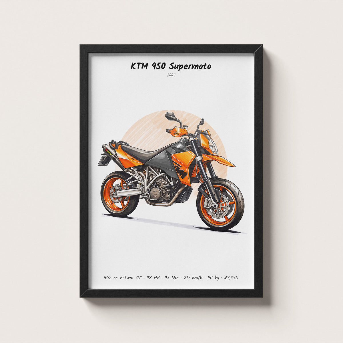 KTM 950 Supermoto 2005 Wall Art