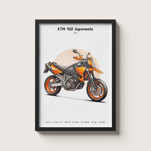 KTM 950 Supermoto 2005 Wall Art