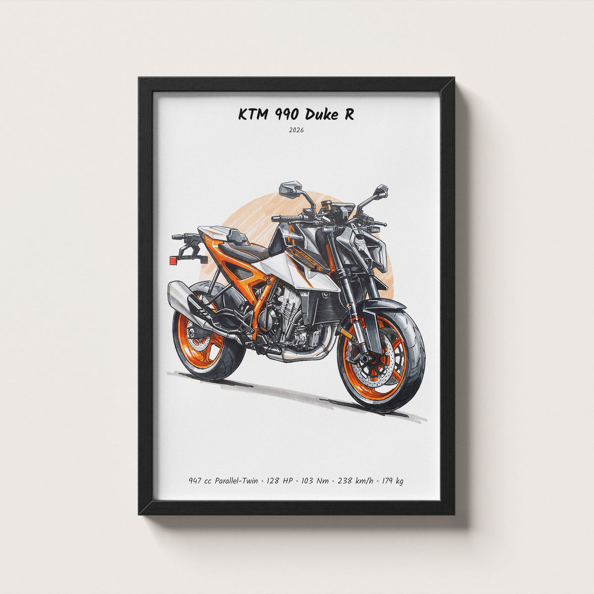 KTM 990 Duke R 2026 Wall Art