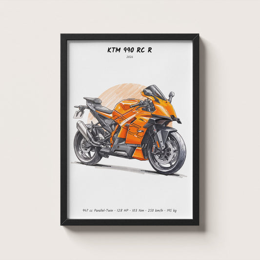 KTM 990 RC R 2026 Wall Art