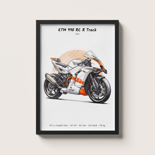 KTM 990 RC R Track 2026 Wall Art