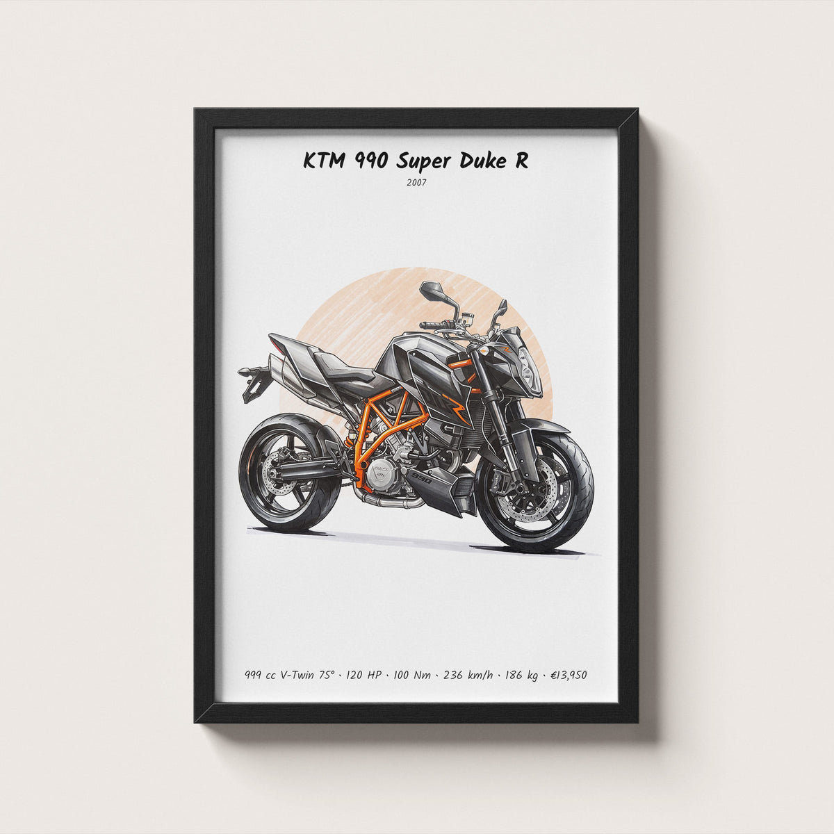 KTM 990 Super Duke R 2007 Wall Art