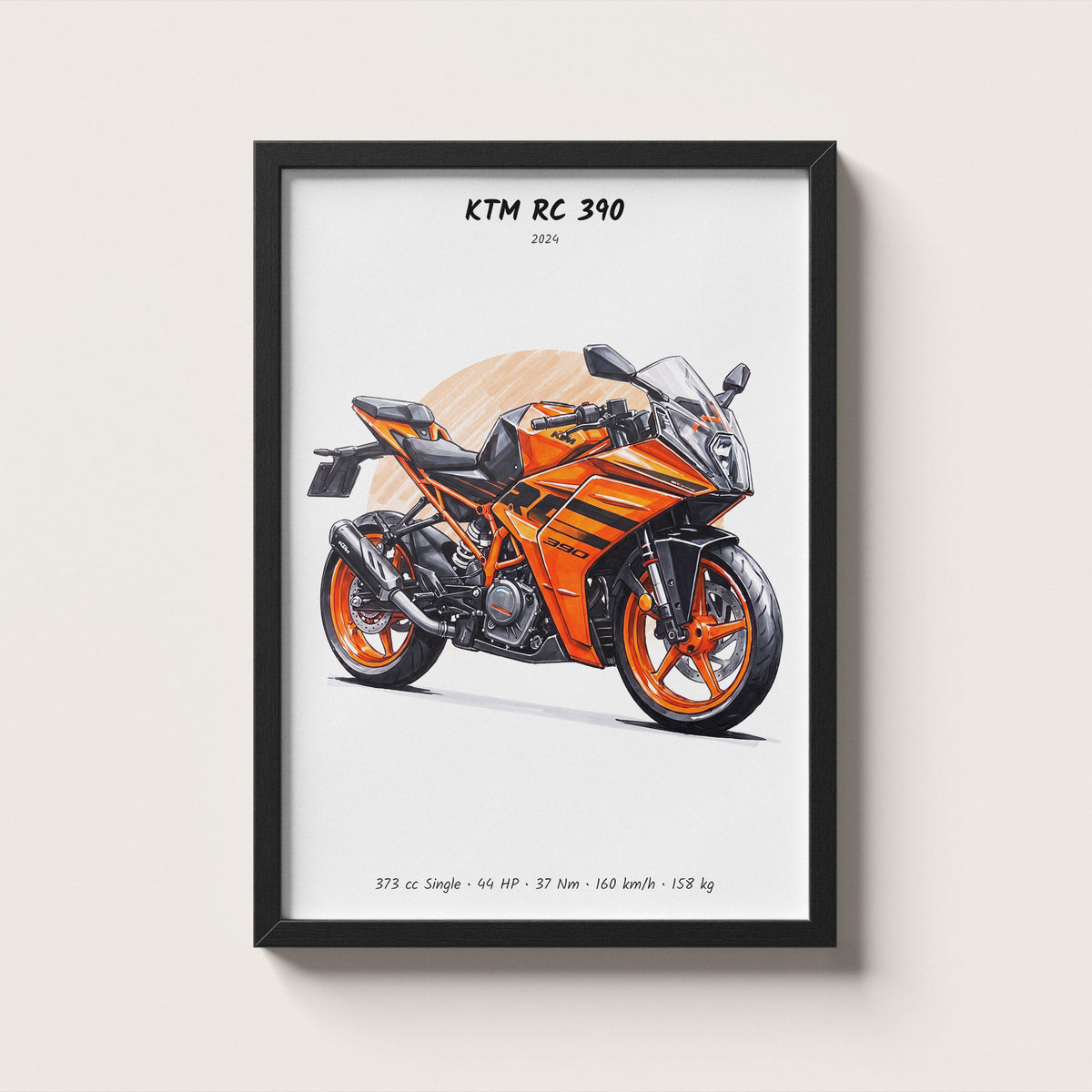 KTM RC 390 2024 Wall Art