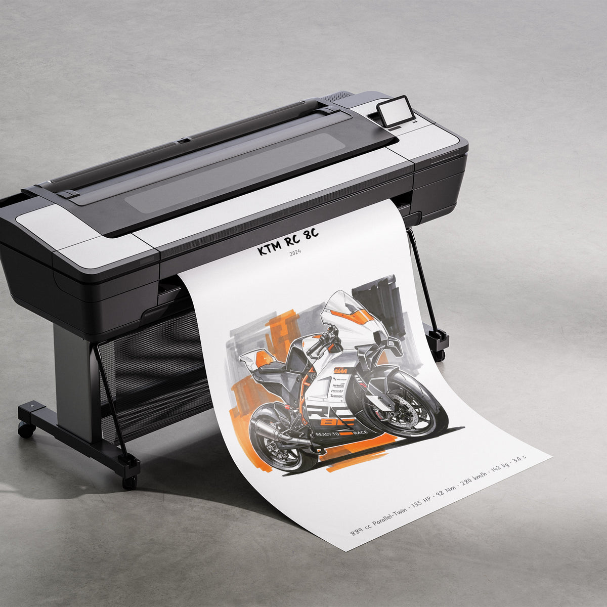 KTM RC 8C Motorcycle Poster
