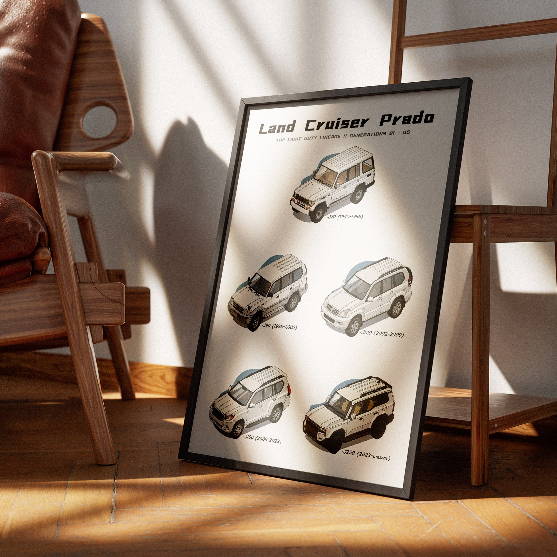 Toyota Land Cruiser Prado Evolution Minimalist 3D Poster Print