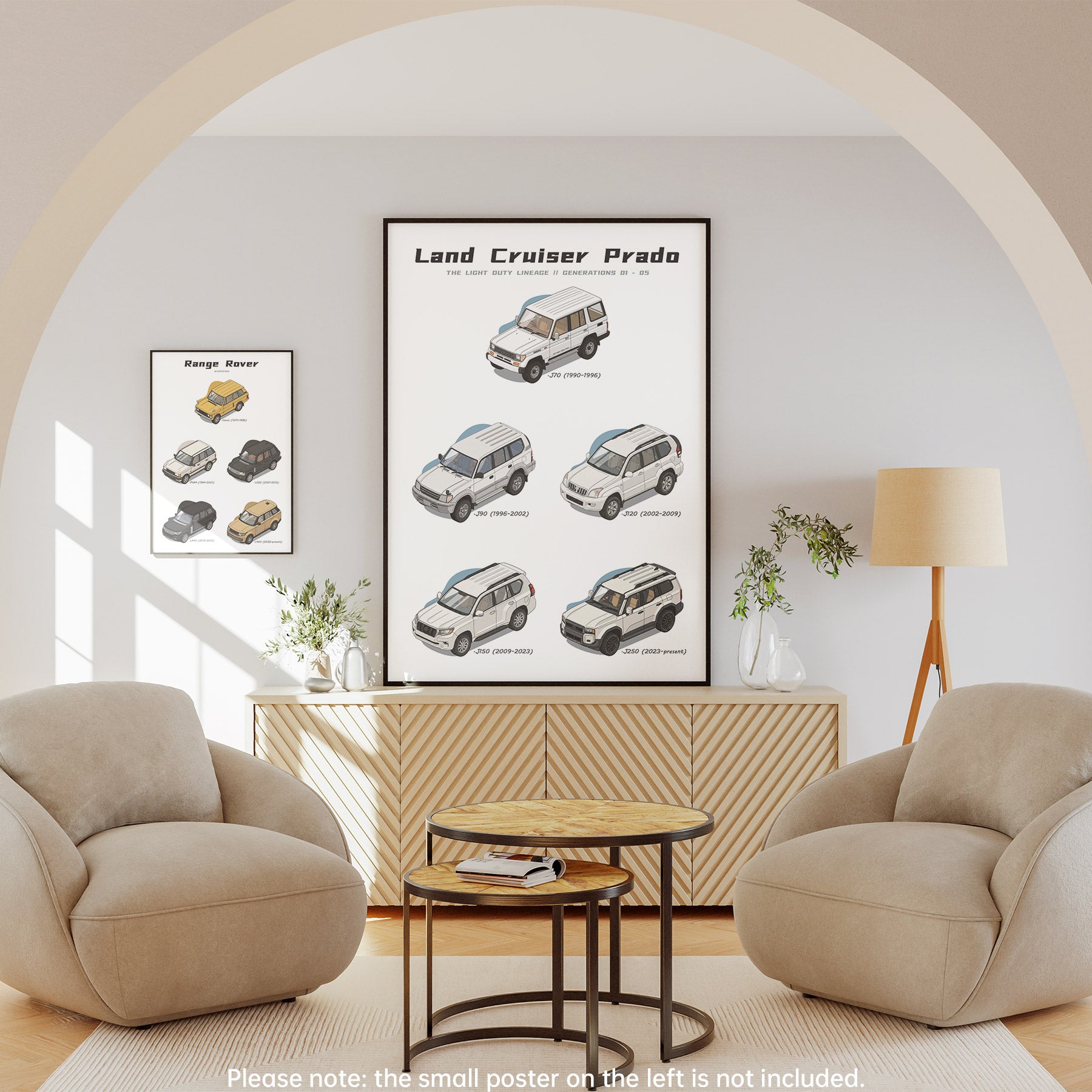 Toyota Land Cruiser Prado Evolution Minimalist 3D Poster Print