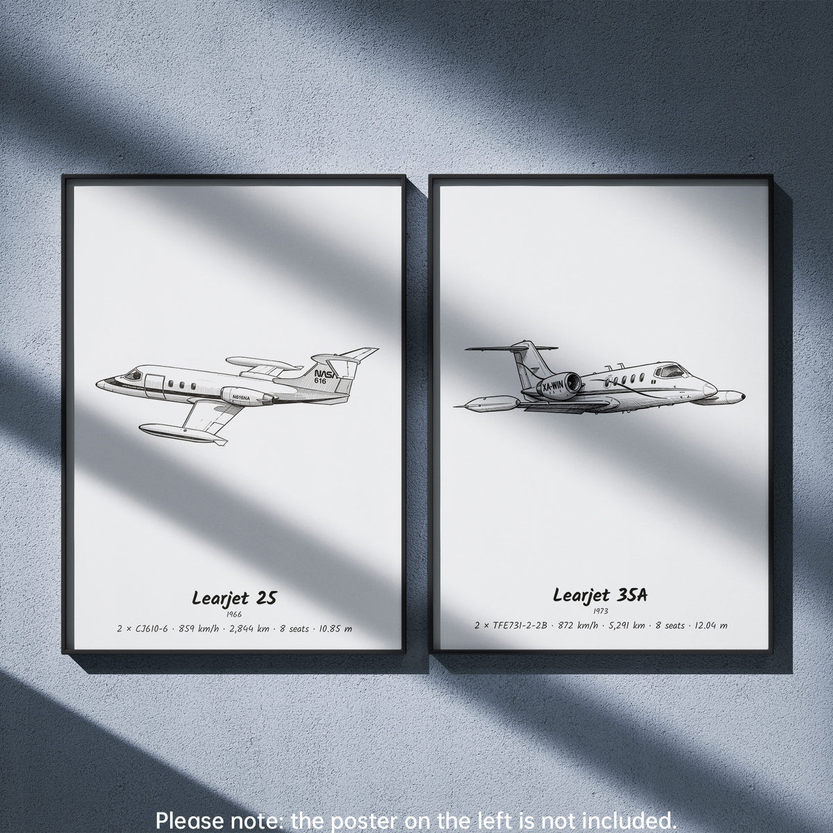 Learjet 35A Wall Art Paired with Learjet 25