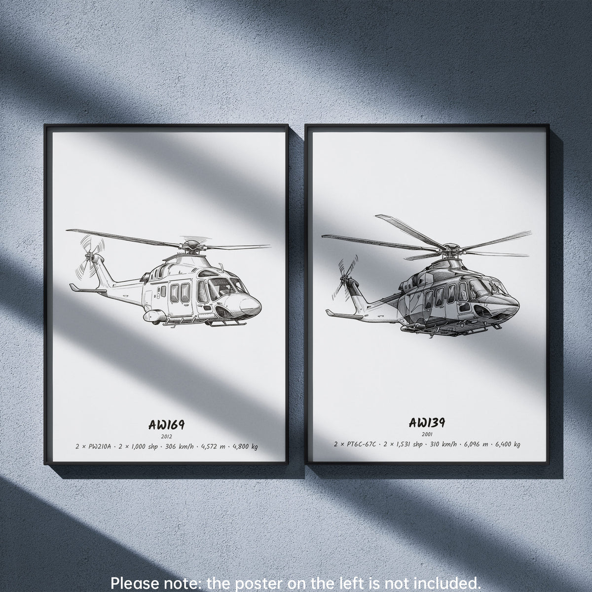 Leonardo AW139 Wall Art Paired with Leonardo AW169