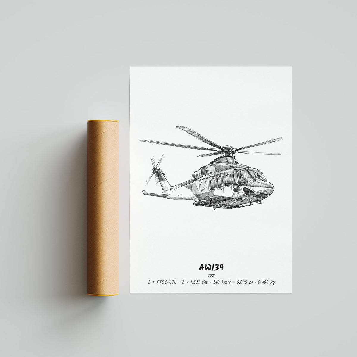 Leonardo AW139 Helicopter Poster