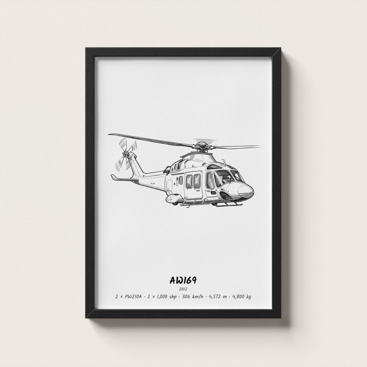 Leonardo AW169 Helicopter Wall Art