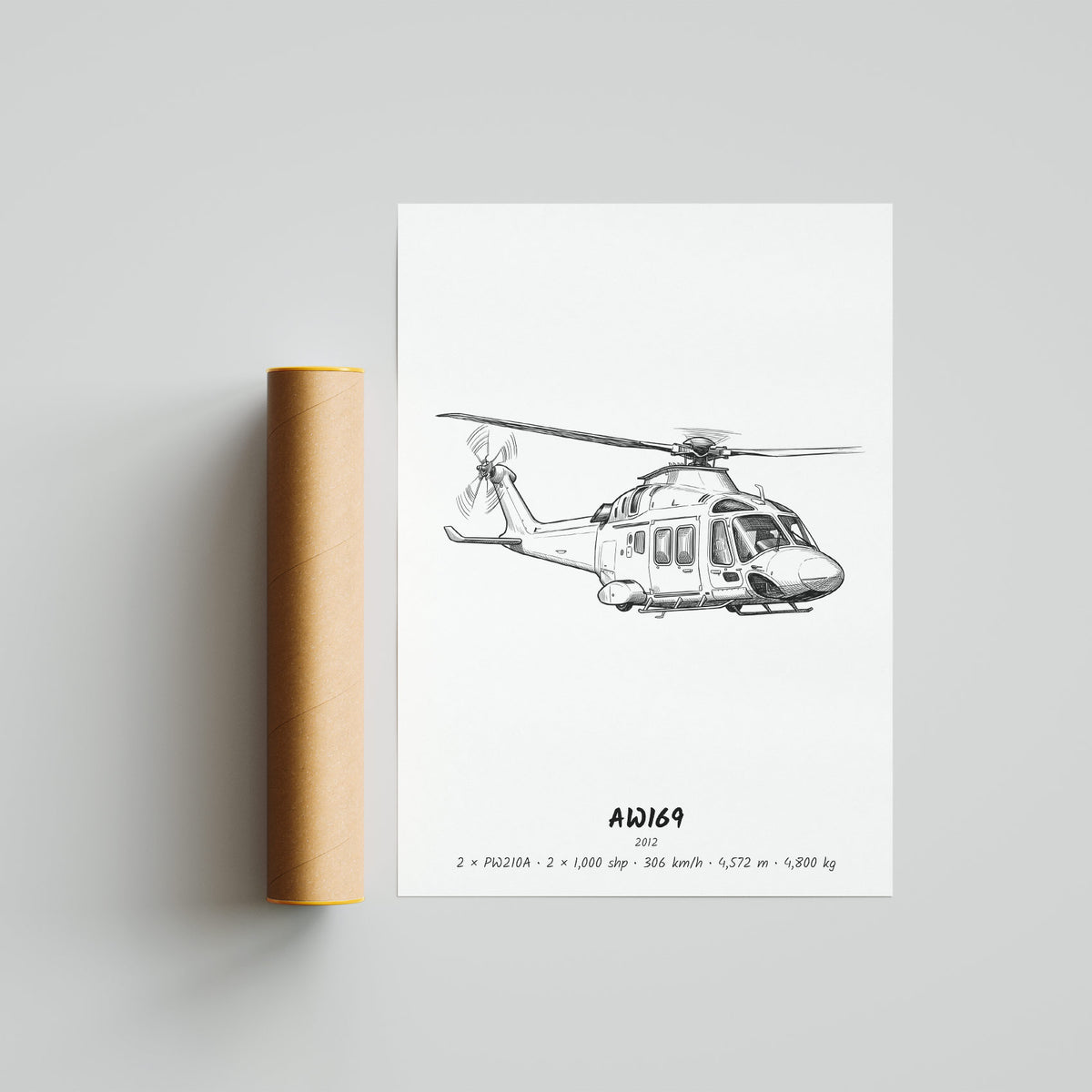 Leonardo AW169 Helicopter Poster