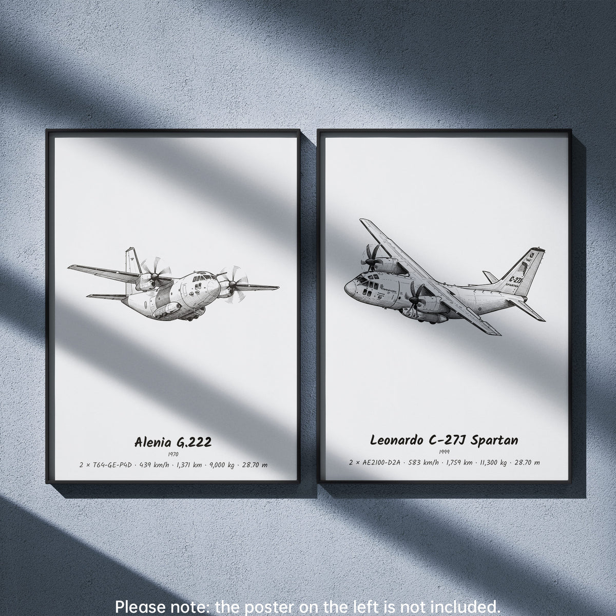 Leonardo C-27J Spartan Wall Art Paired with Alenia G.222