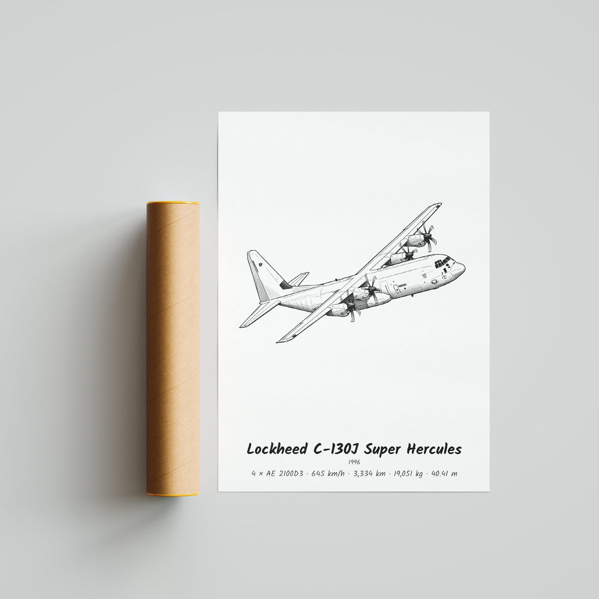 Lockheed C-130J Super Hercules Poster Print