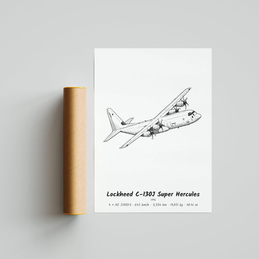 Lockheed C-130J Super Hercules Poster Print