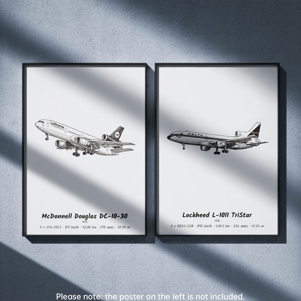 L-1011 TriStar Wall Art Paired with McDonnell Douglas DC-10-30