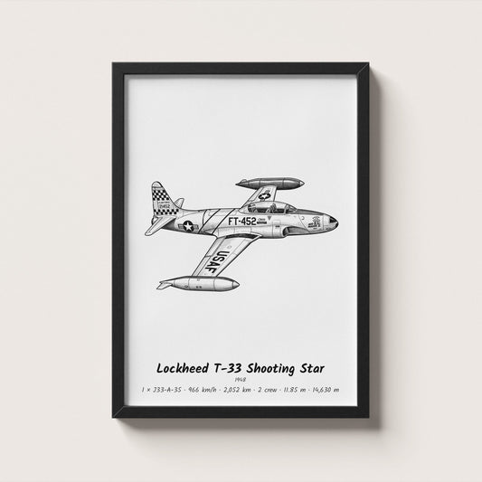 Lockheed T-33 Shooting Star Wall Art