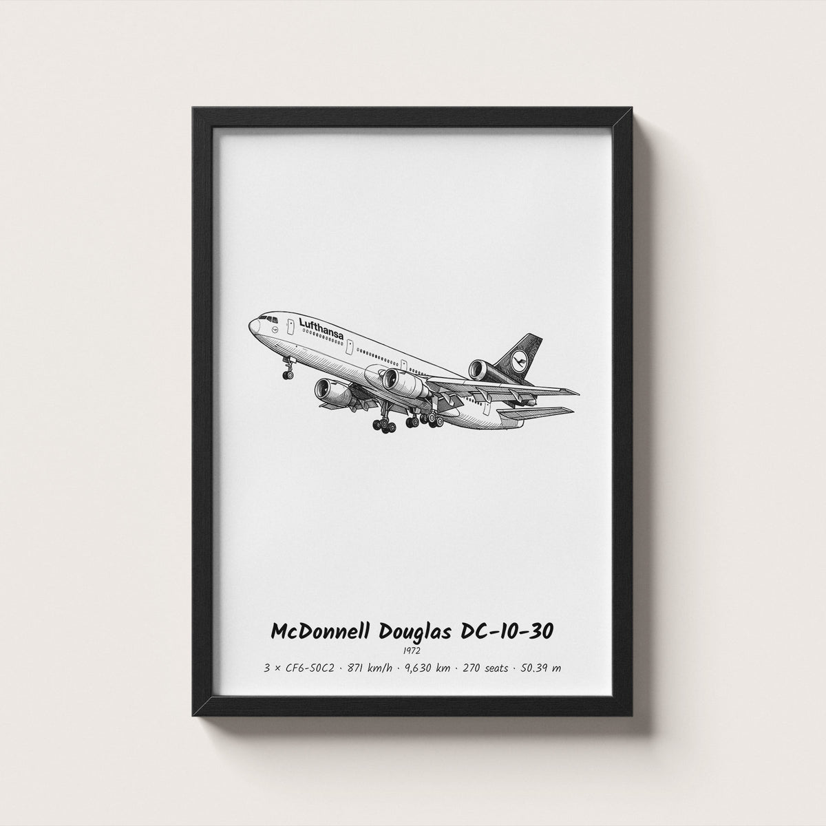 McDonnell Douglas DC-10-30 Airliner Wall Art