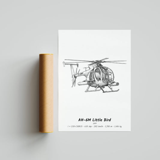 MD Helicopters AH-6M Little Bird Helicopter Poster