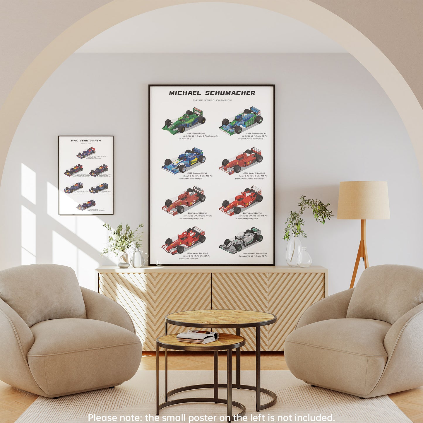 Michael Schumacher 7 x World Champion Statistical Infographic Wall Print Poster Art