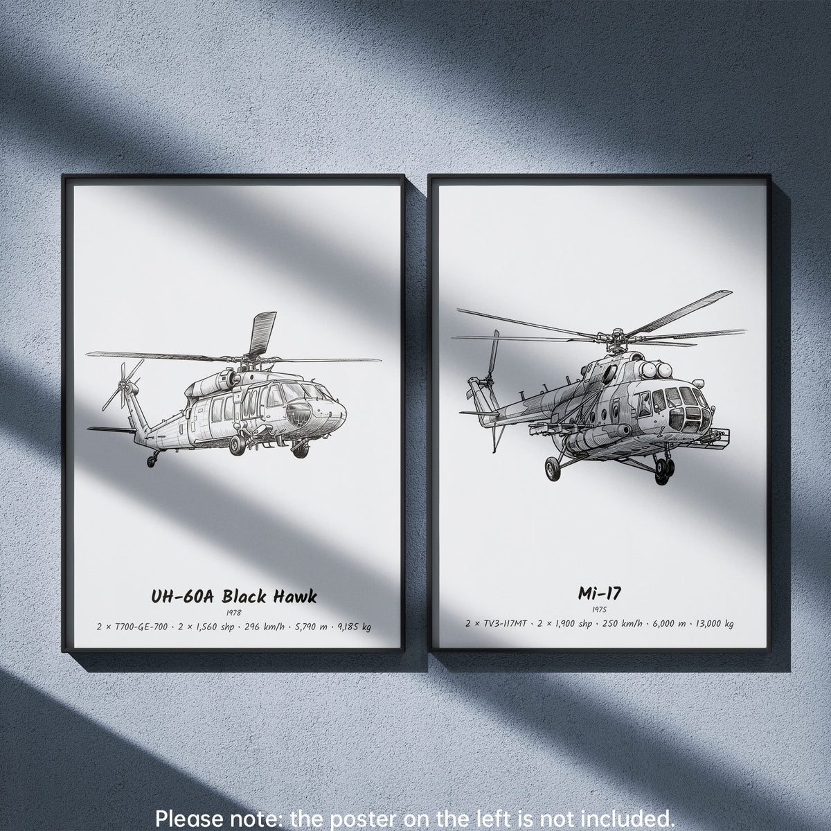 Mi-17 Wall Art Paired with UH-60A Black Hawk
