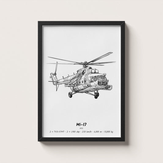 Mil Mi-17 Helicopter Wall Art