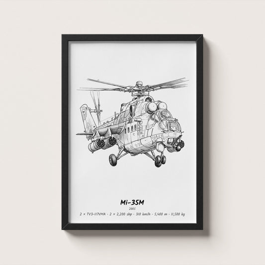 Mil Mi-35M Helicopter Wall Art