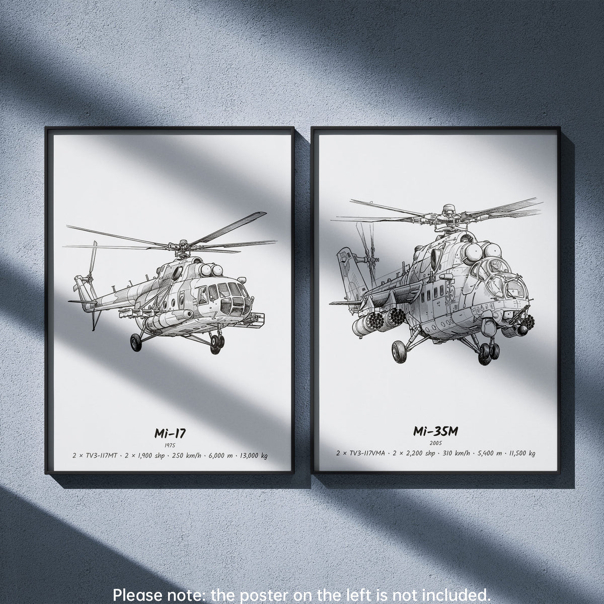 Mi-35M Wall Art Paired with Mi-17