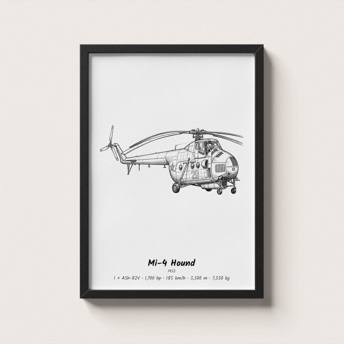 Mil Mi-4 Hound Helicopter Wall Art