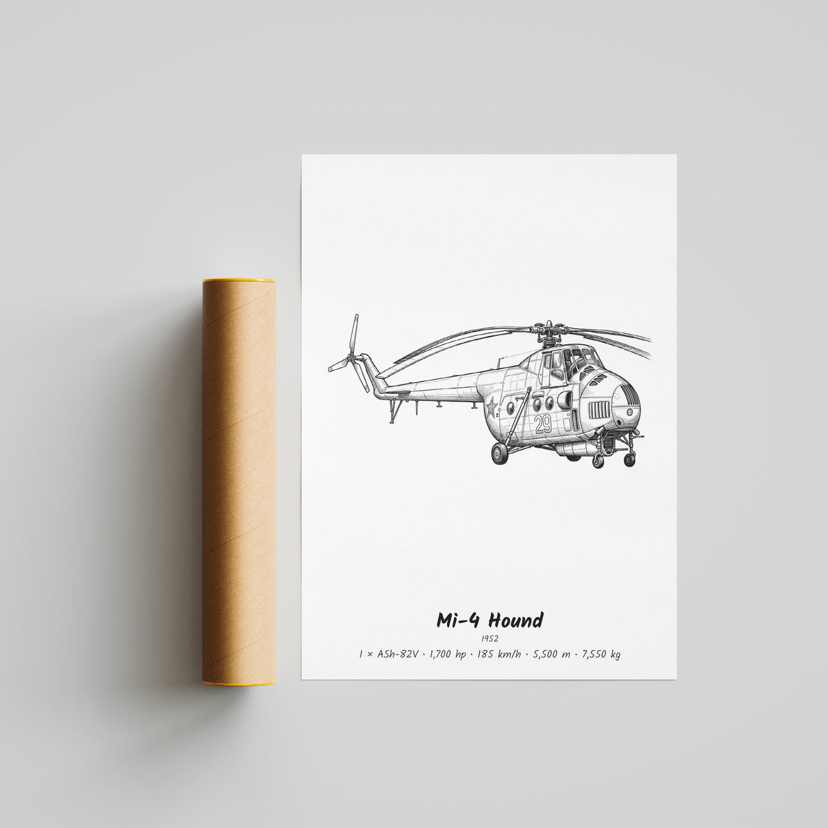 Mil Mi-4 Hound Helicopter Poster