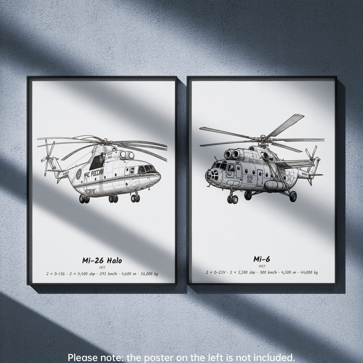 Mil Mi-6 Wall Art Paired with Mil Mi-26 Halo
