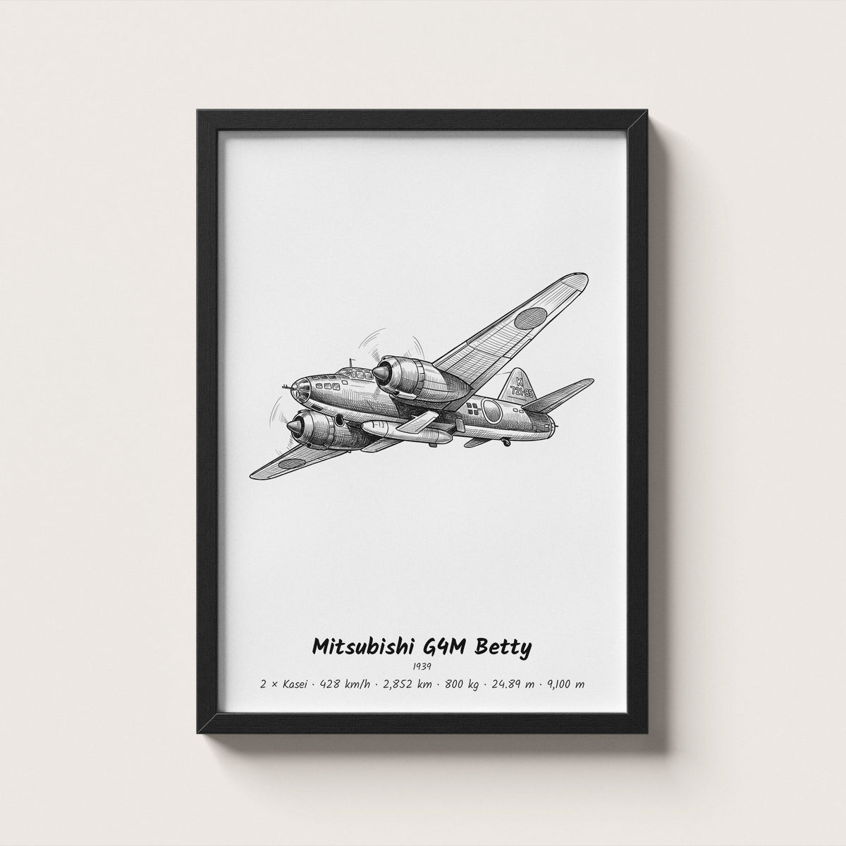 Mitsubishi G4M Betty Wall Art