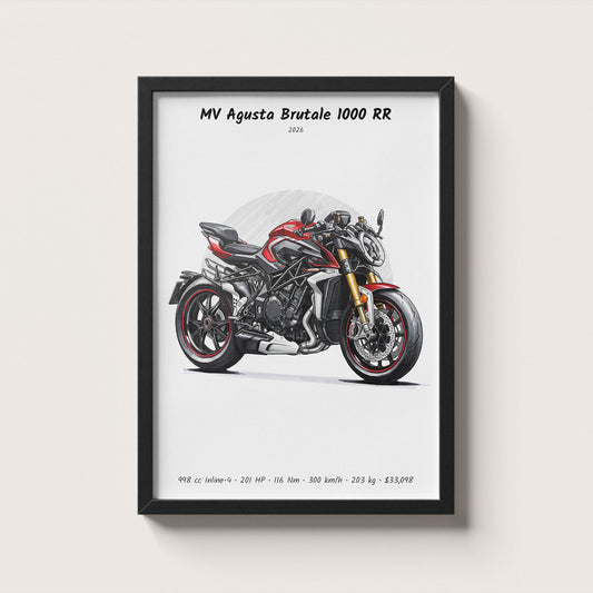 MV Agusta Brutale 1000 RR 2026 Wall Art
