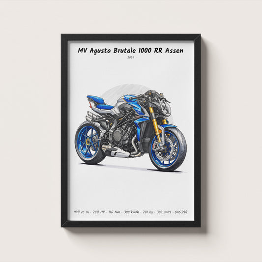MV Agusta Brutale 1000 RR Assen 2024 Wall Art