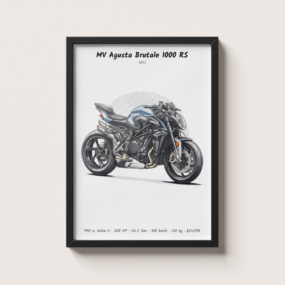 MV Agusta Brutale 1000 RS 2025 Wall Art