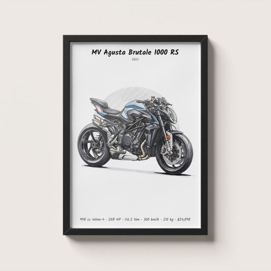 MV Agusta Brutale 1000 RS 2025 Wall Art