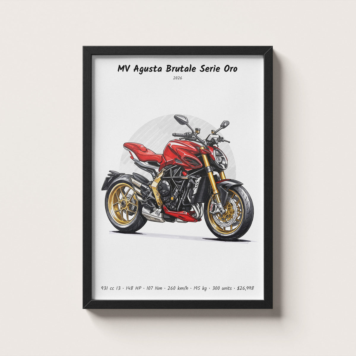 MV Agusta Brutale Serie Oro 2026 Wall Art