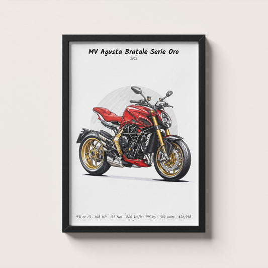 MV Agusta Brutale Serie Oro 2026 Wall Art