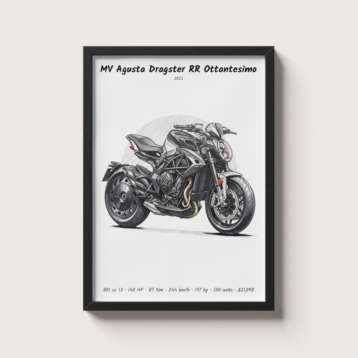 MV Agusta Dragster RR Ottantesimo 2025 Wall Art