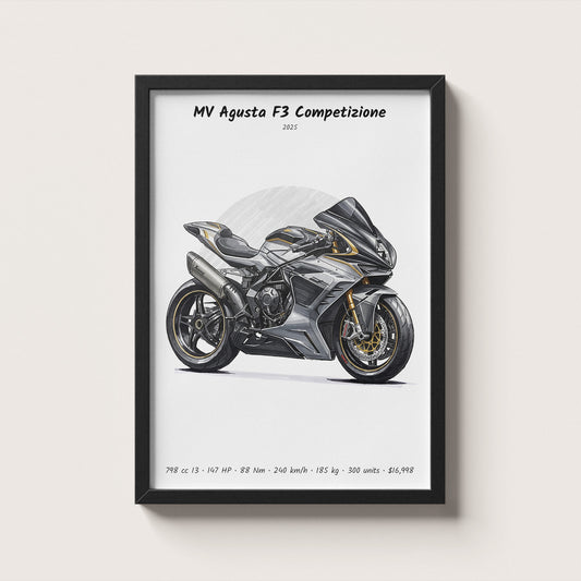 MV Agusta F3 Competizione 2025 Wall Art