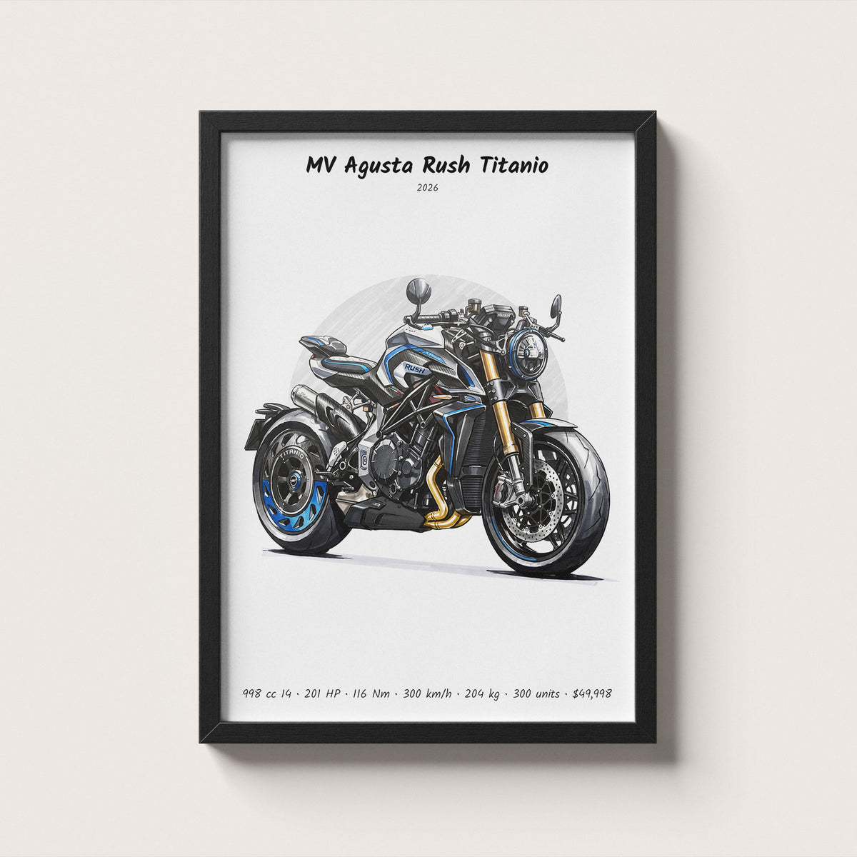 MV Agusta Rush Titanio 2026 Wall Art