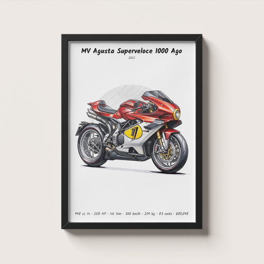 MV Agusta Superveloce 1000 Ago 2025 Wall Art
