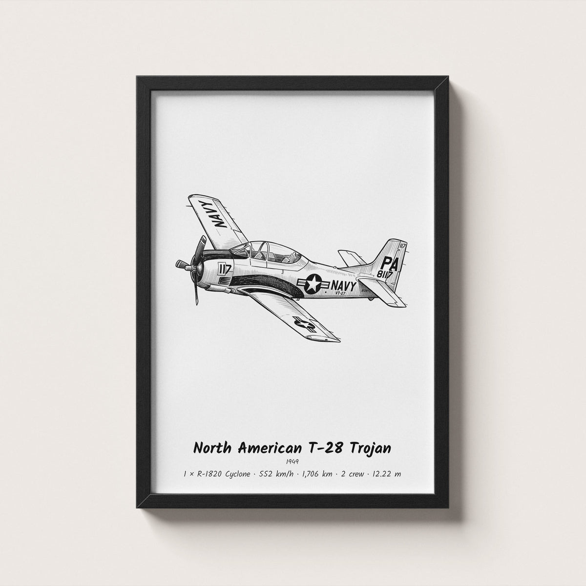 North American T-28 Trojan Wall Art