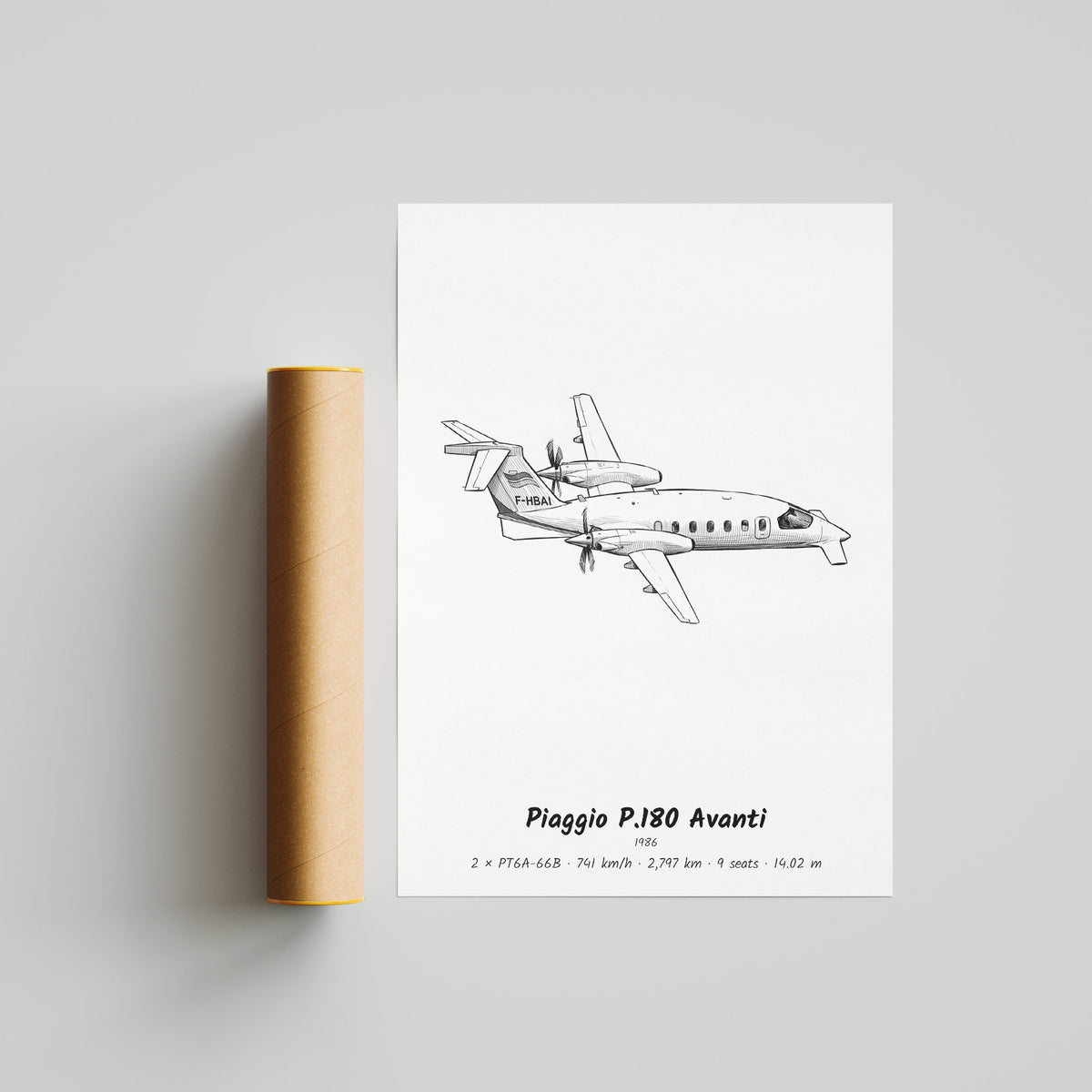 Piaggio P.180 Avanti Poster Print