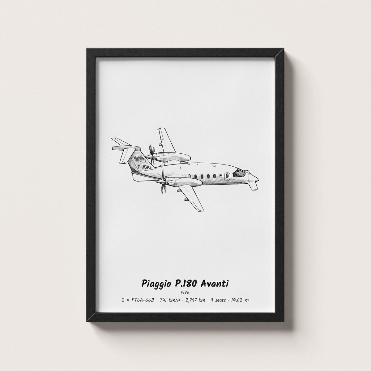 Piaggio P.180 Avanti Wall Art