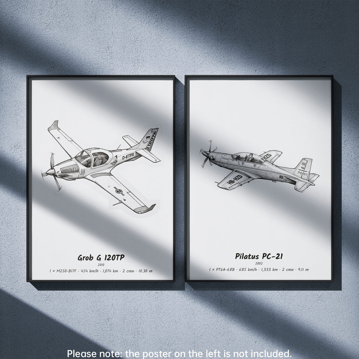 Pilatus PC-21 Wall Art Paired with Grob G 120TP