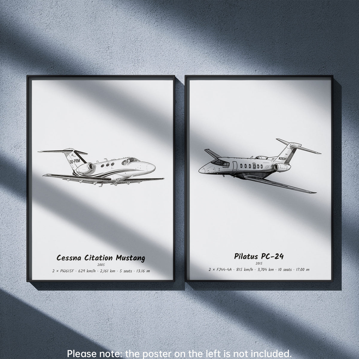 Pilatus PC-24 Wall Art Paired with Cessna Citation Mustang