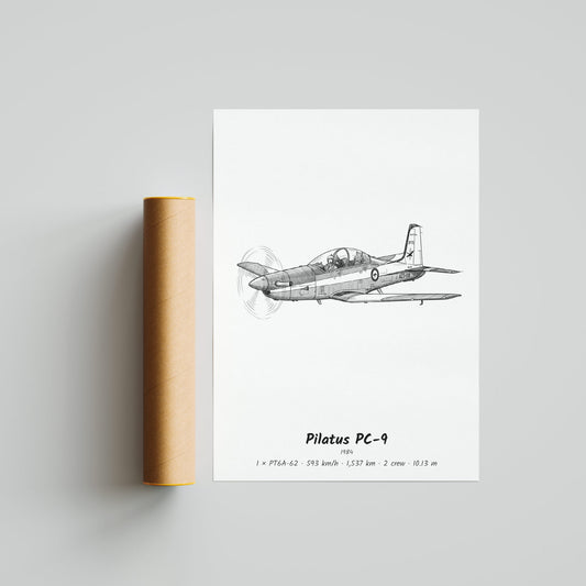Pilatus PC-9 Poster Print