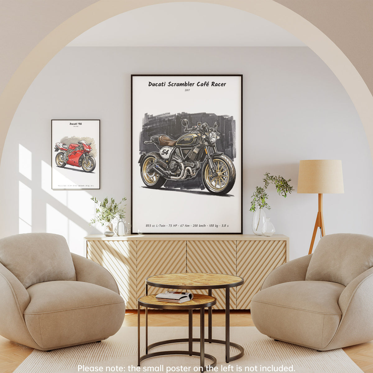 Ducati Scrambler Cafe Racer Motorcycle Wall Art